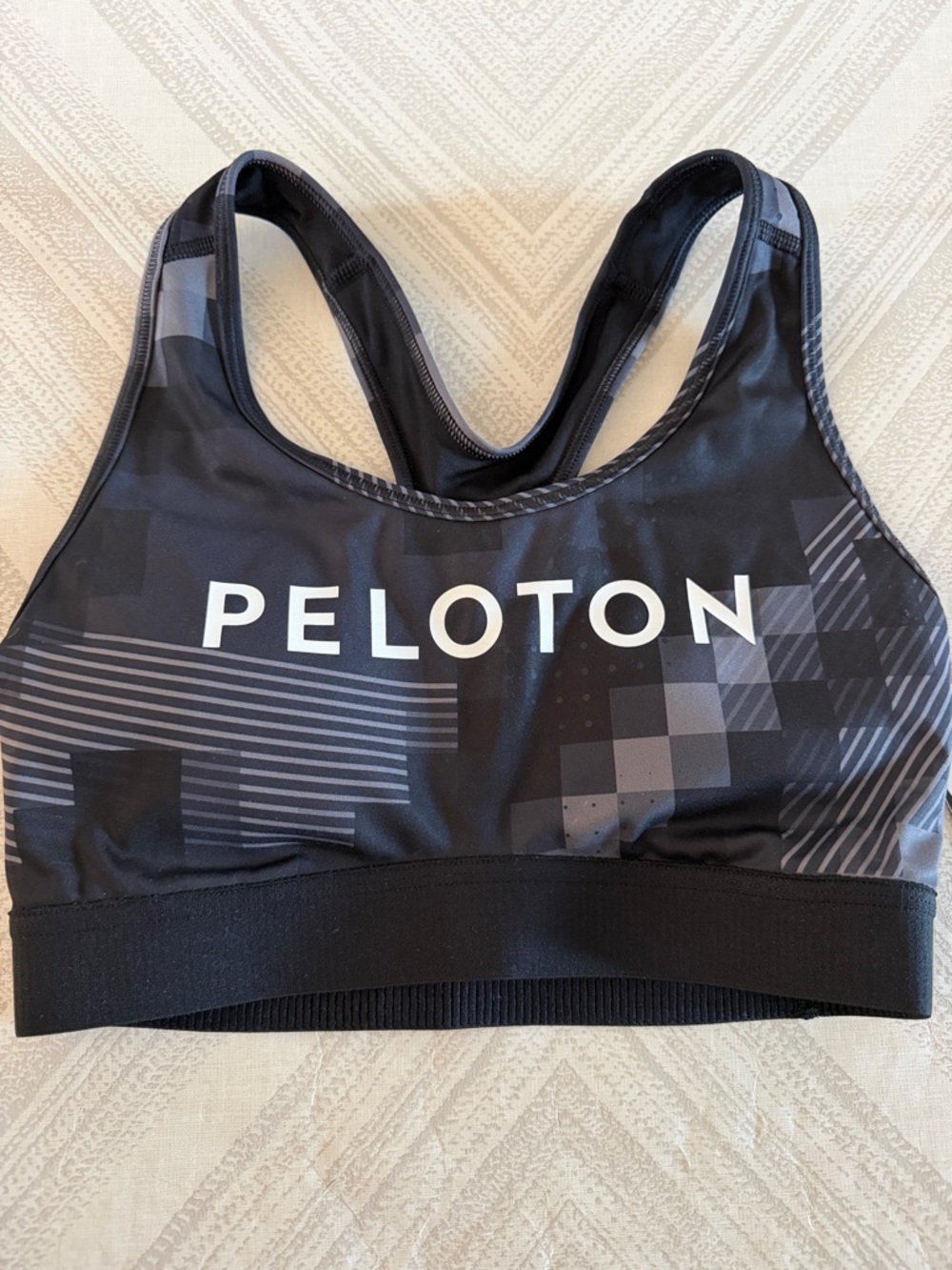 Adidas x Peloton Racerback Sports Bra – Grey/Black – Size Small – NWT